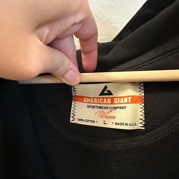 American Giant black classic full zip hoodie size L - Picture 2 of 4